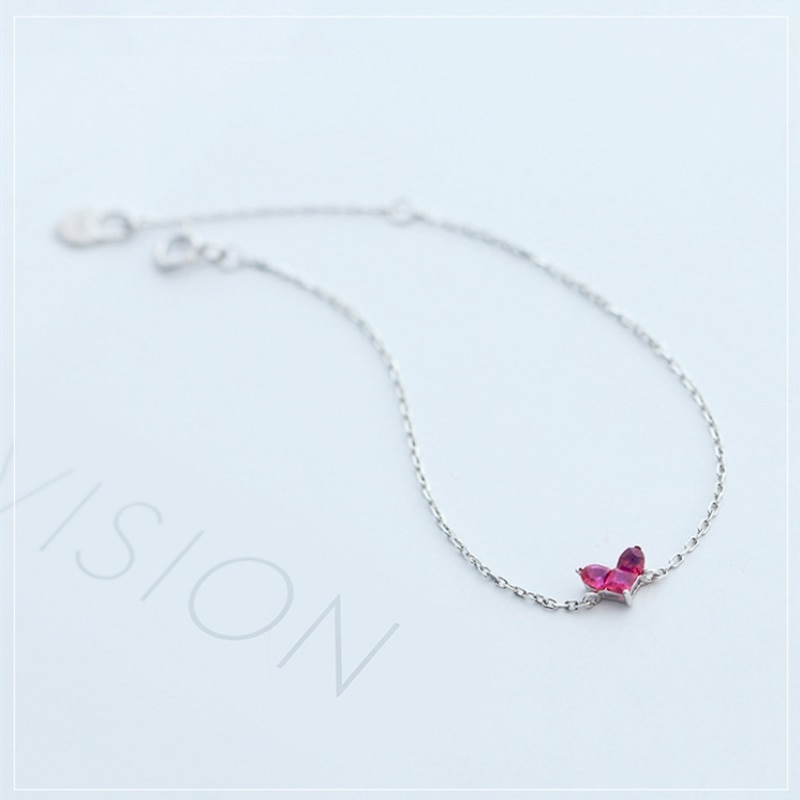 Valentine's Day Simple Rose Wild 925 Sterling Silver Temperament Female Trendy Resizable Bracelets SBR048