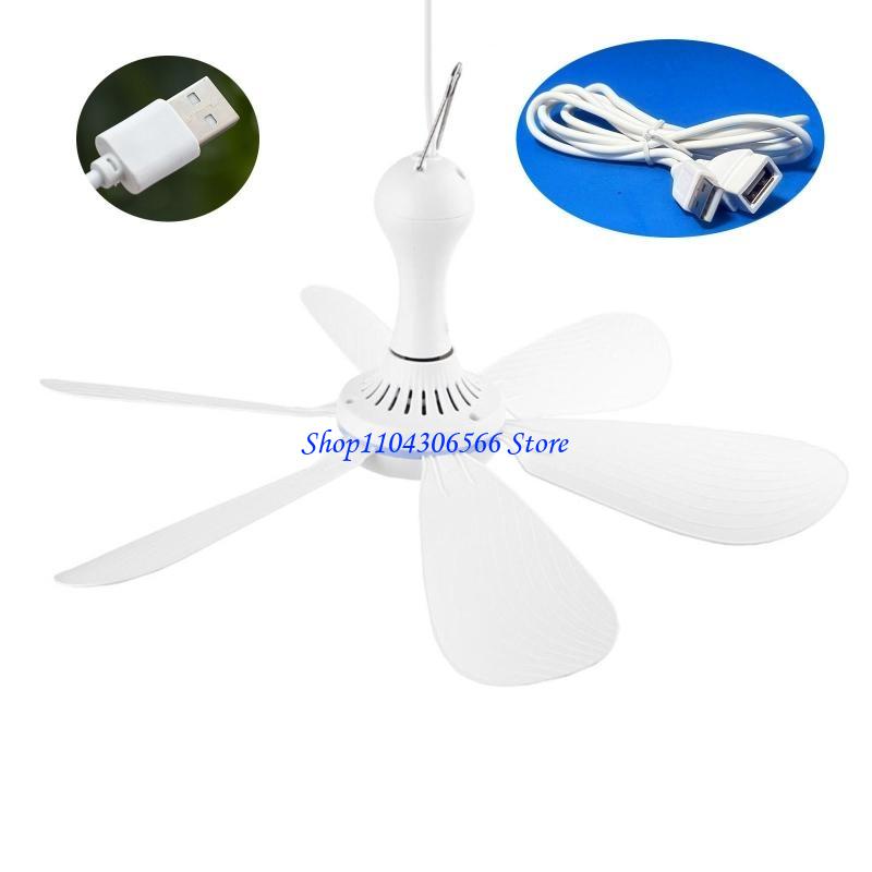 02dd 16.5in ventilatori portatili a baldacchino, ventilatori da soffitto, 5w ventilatori da appendere al gazebo usb per dormitori: Arancia