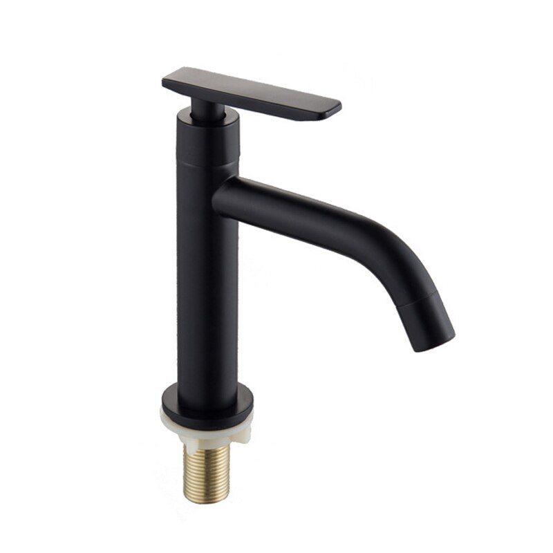 Moda matowy czarny srebrny bateria umywalkowa ze stali nierdzewnej umywalka robić łazienki kran pojedyncze zimne pojedynczy uchwyt wody z kranu: czarny