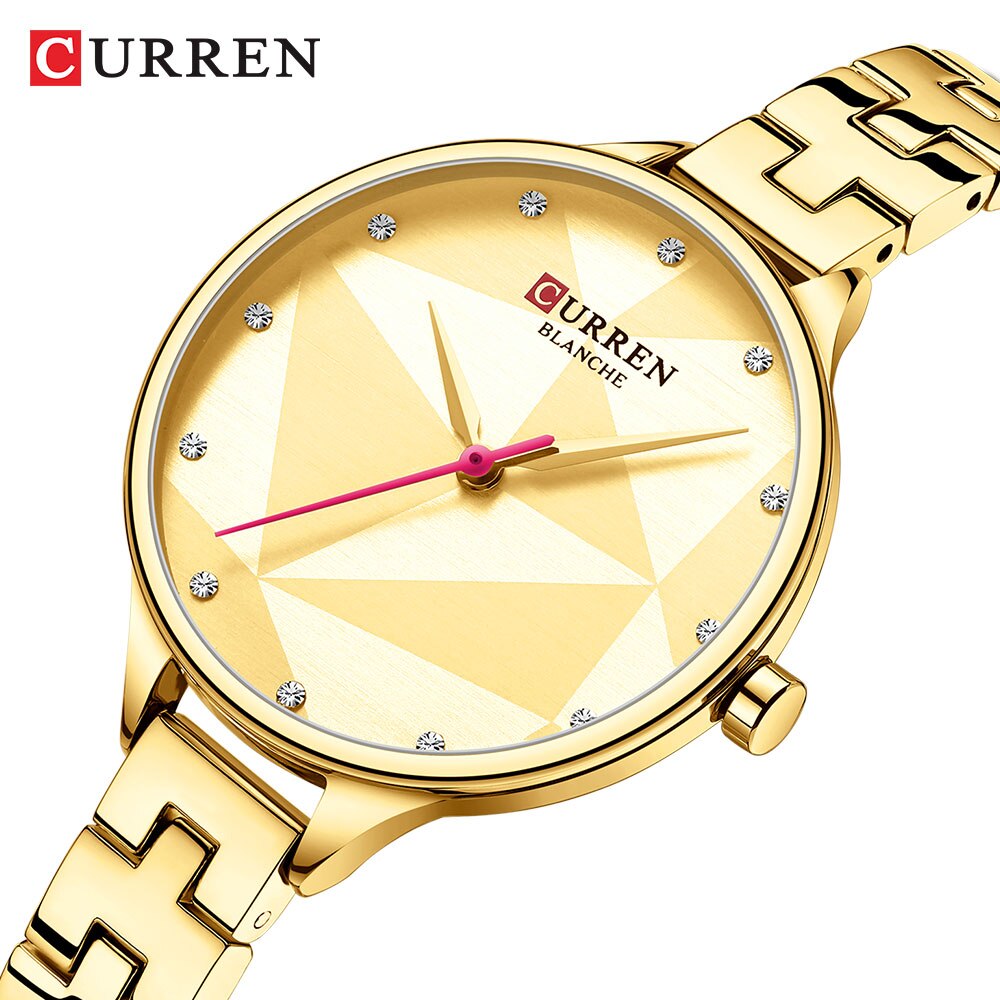 Curren top casual quartz dameshorloge polshorloge roestvrij staal dameshorloge dameshorloge met armband