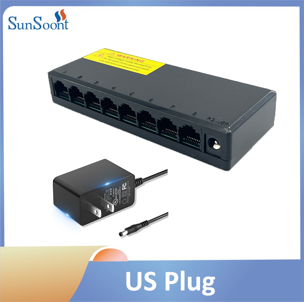 Switch Ethernet 5/8 porte Adattatore switch di rete Gigabit desktop 10/100/1000Mbps Switch Ethernet RJ45 Switch rapido automatico MDI/MDIX: Viola