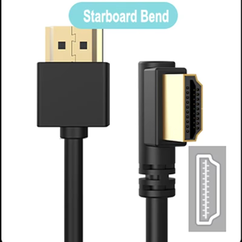 Cable HDMI 2.1 de 90 grados: grafeno mejorado para instalaciones que ahorran espacio | Cable auxiliar HDMI de 8K, 3D y alta velocidad de actualización: Marfíl / 5 m