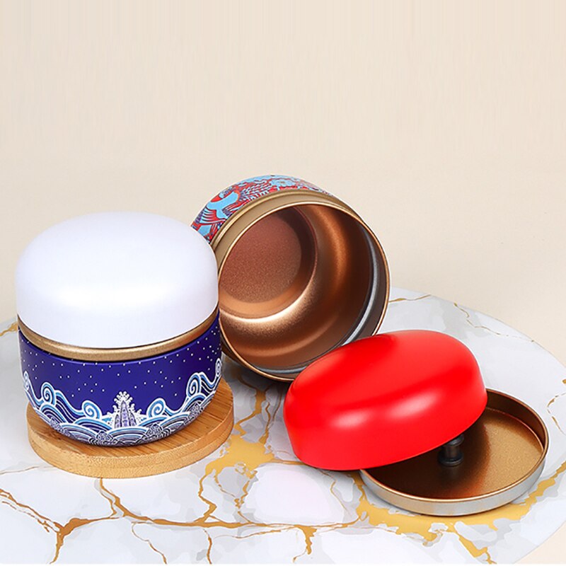 Metal Pattern Tea Cans Portable Small Sealed Cans Home Painted Candy Jewelry Boxes Food Storage Containers Home Decor