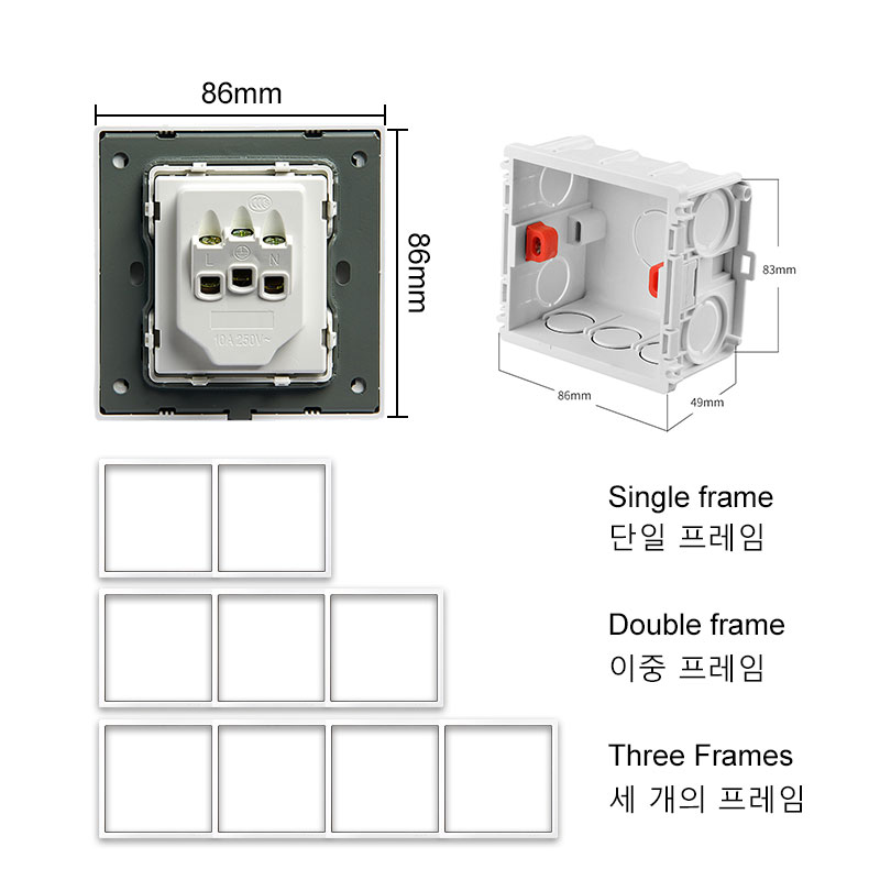 Plastic Panel Wall Light Switches 1/2/3/4 Gang Button Switch with Wall EU TV NET Socket Function Parts DIY Korean Standard White