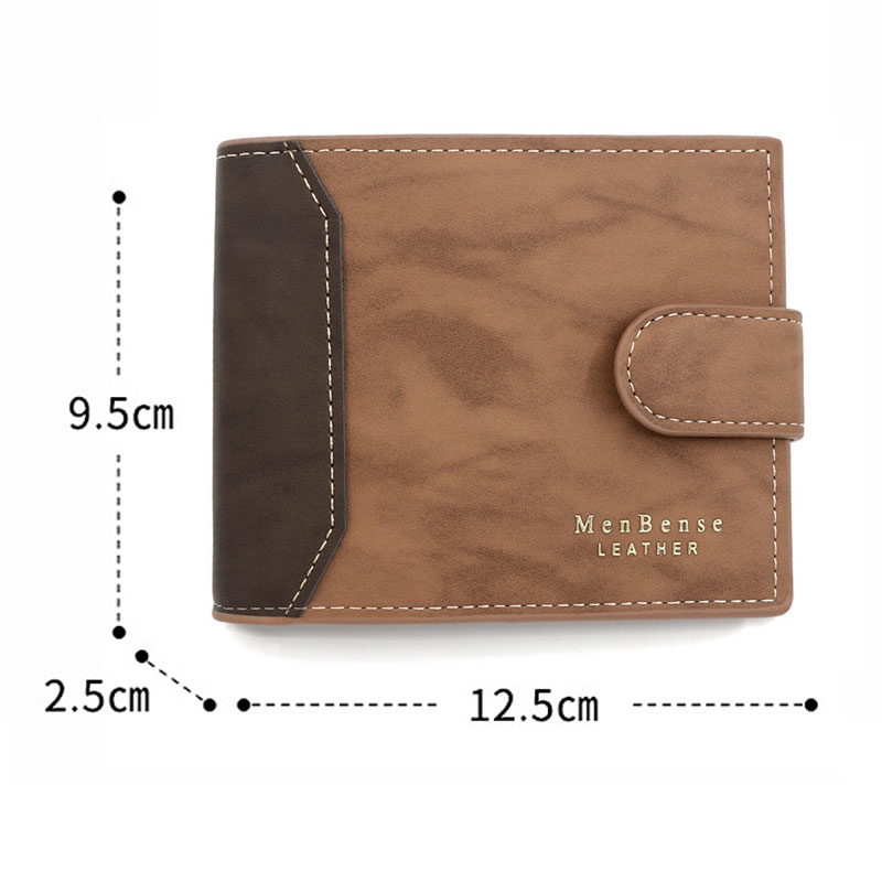 Neue Kurze Männer Brieftaschen Schlank Karte Halter PU Leder Männlichen Brieftasche Kleine Foto Halter 3-fach Tasche mattiert Männer Geldbörsen