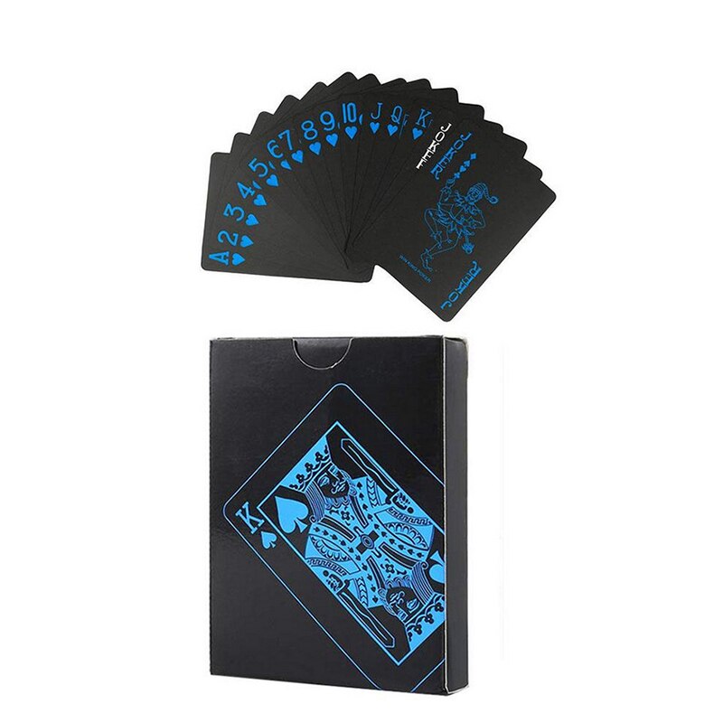 Waterdichte pvc plastic speelkaarten poker klassieke goocheltrucs gereedschap pure zwarte magie doos verpakt dwh 5