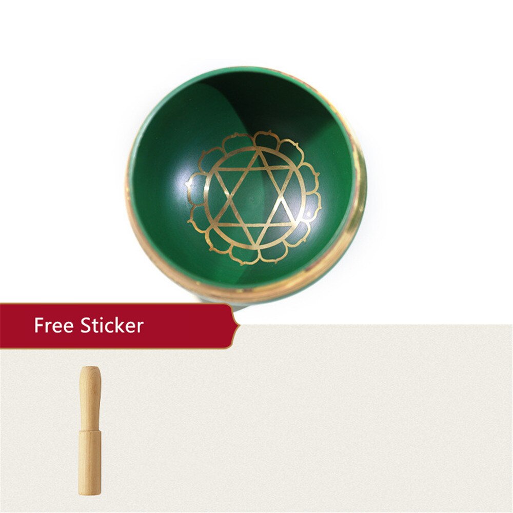 Jeu de 7 bols chantants tibétains, en cuivre du népal, fait à la main, Yoga, méditation, chant, Chakra, coloré, carillon d&#39;oreille: 1pc type 1