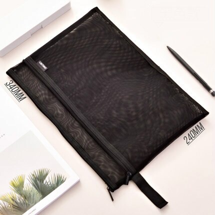 DELI Grid A4 Transparent File Bag Document Folder Zipper File Mesh A5 Paper Multi-layer Multi-layer Storage Portfolio Escolar: B3