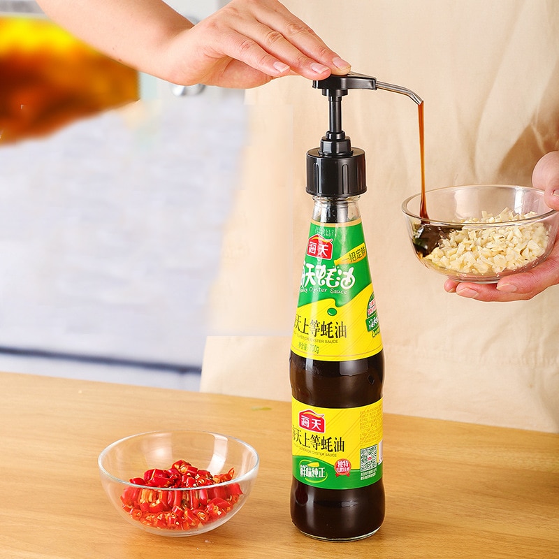 YOMDID Oyster Saus Fles Druk Nozzle Pomp Hoofd Food Grade PP Push Nozzle Voor Kruiden Saus Glazen Fles Keuken Gadgets