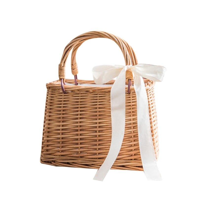 Handgemachte Natürliche Rattan Gewebt Blume Hand Korb Heimat Küche Garten Gemüse Lagerung Container Pflanzer Halfter