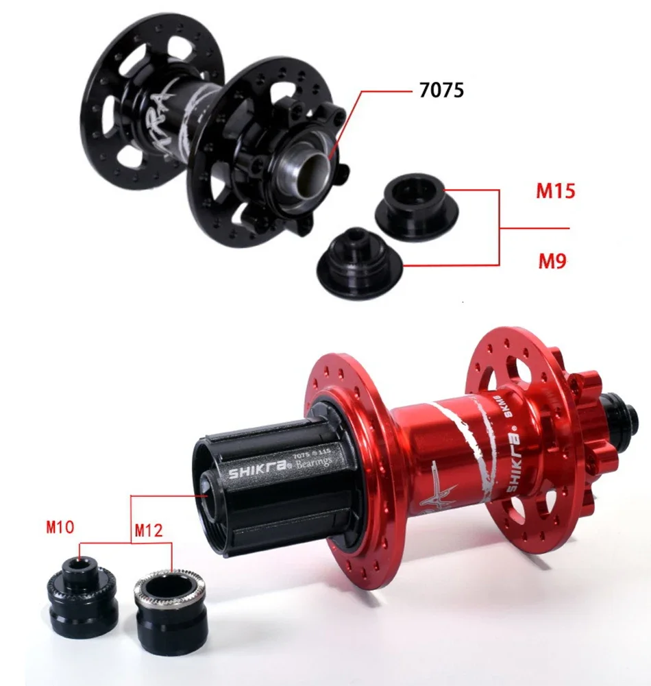 1 par de buje de bicicleta MTB QR de liberación rápida adaptador de eje pasante tapas de extremo convertidor 9-15/10-12 accesorios de ciclismo de aleación de aluminio