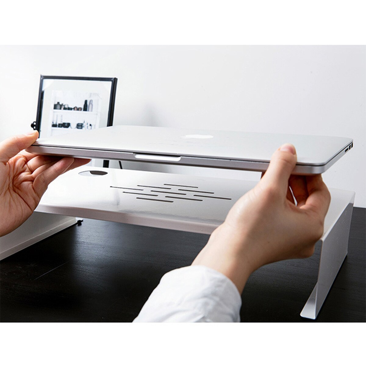 Soporte Para Monitor De Madera De Pino - Organizador De Escritorio Para PC, Portátil E Impresora