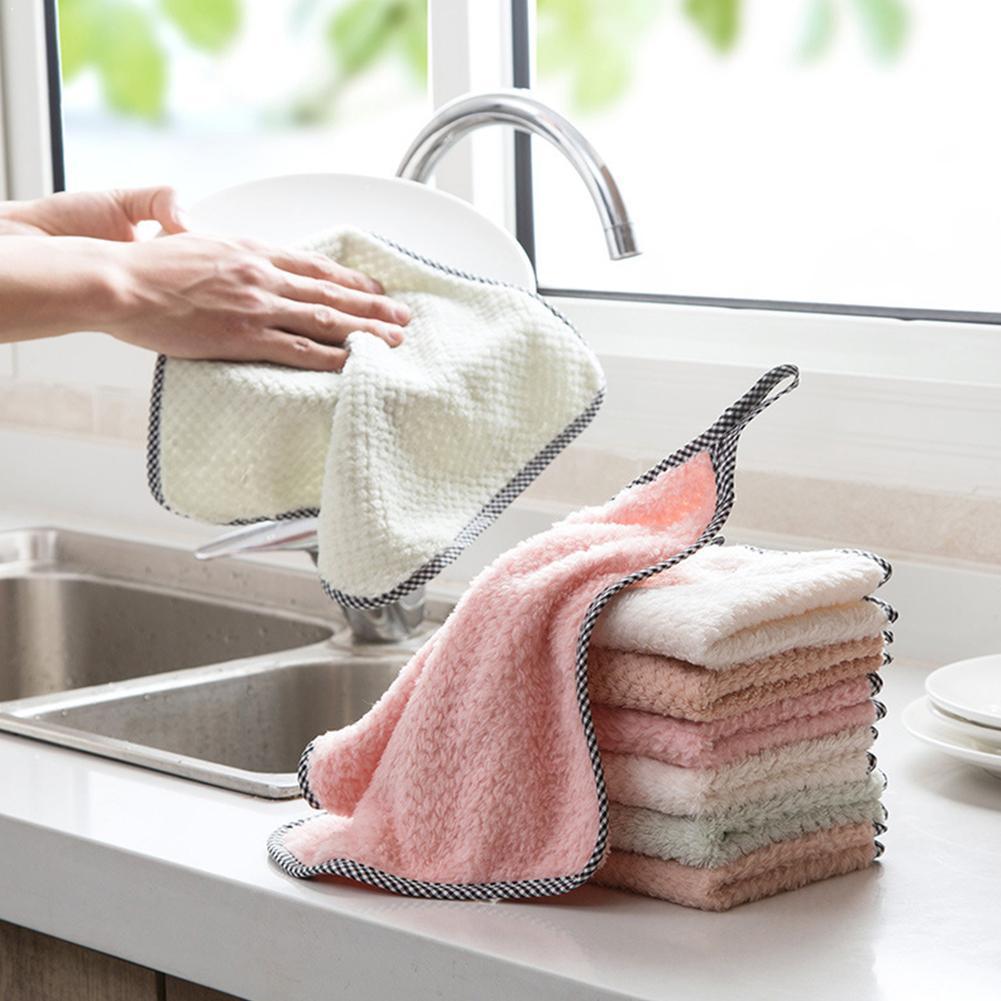 Dishwashing Cloth Towels Rags Housework Cleaning Kitchen To Grid F Oil Rags Absorbent Supplies Household Bamboo Pineapple T F8W8