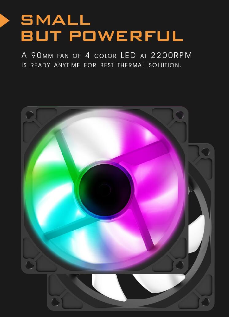 Darkflash Cpu Koeler 6 Heatpipes Met Led Fan 3pin 90Mm Cpu Fan Voor Computer Lga/775/115x/1366 AM2/AM3/AM4