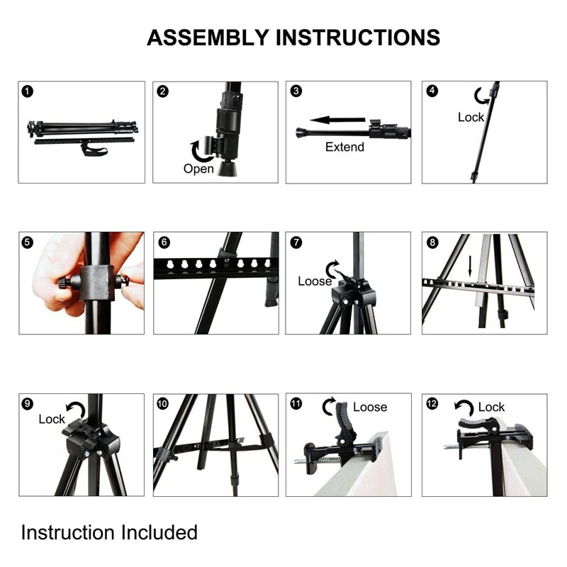 65 inch aluminium display-ezel kunstenaars-ezel statief met draagbare tas verstelbare hoogte voor tafel-/vloerschilderen