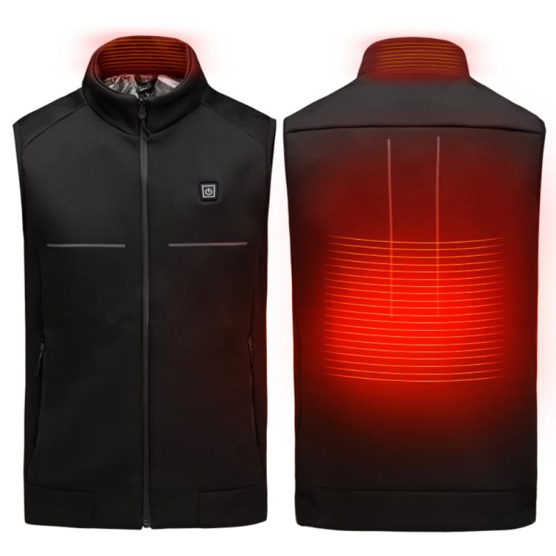 Winter Warm Electric Heated Vest USB Rechargeable Infrared Heating Vest Jacket Outdoor Flexible Thermal Clothing Waistcoat Vest: 02 / XL