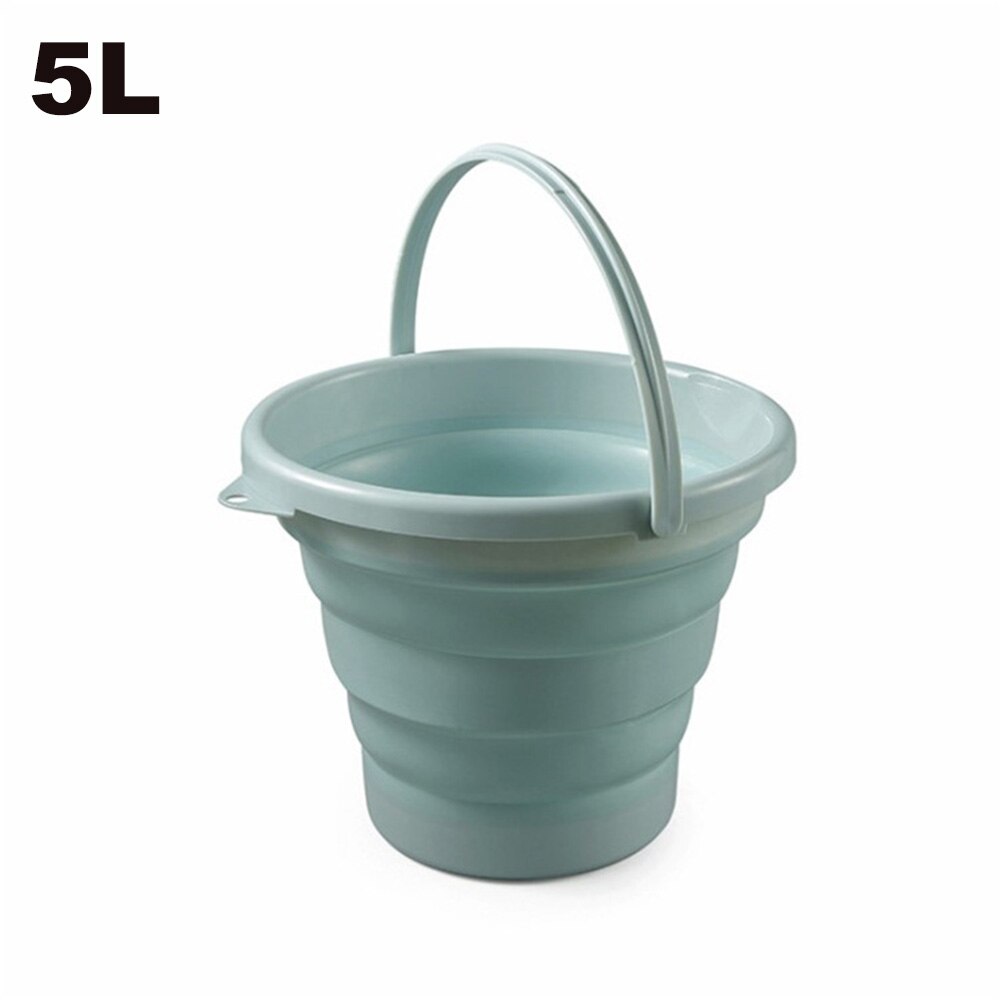 10L Collapsible Bucket 2.6 Gallon Foldable Portable Cleaning Silicone Bucket Space Saving Car Bucket for Garden Camping Fishing: Blue 5L