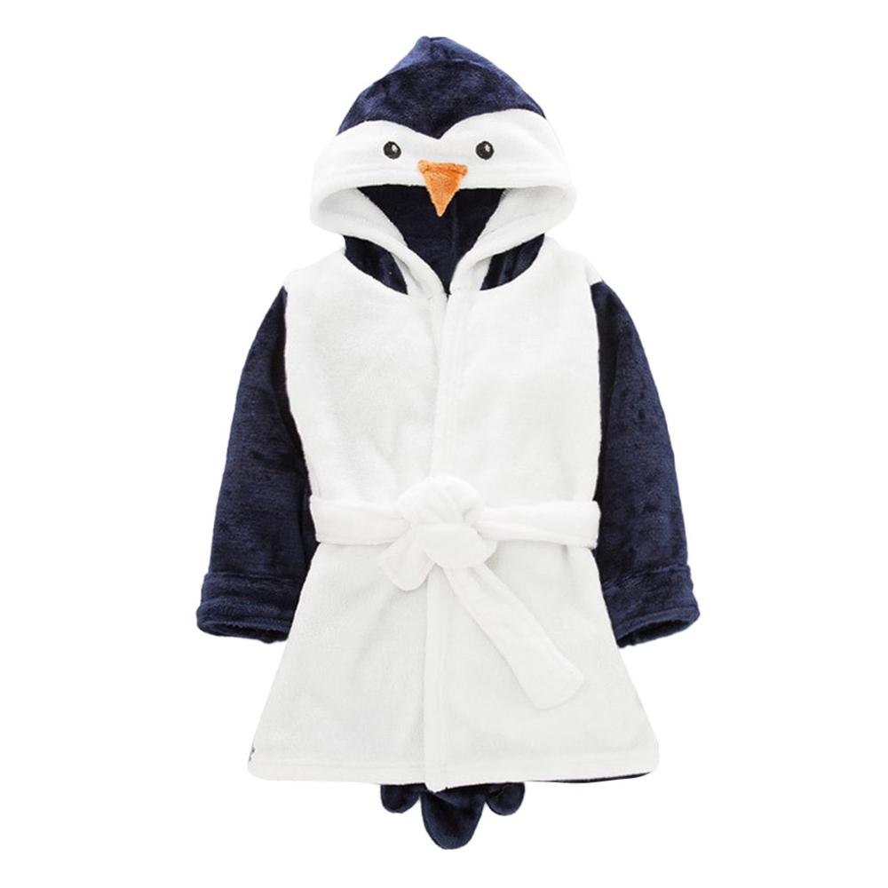 Peuter Baby Hooded Badjas Cartoon Animal Capuchon Badhanddoek Baby Flanellen Baden Badjas Herfst Winter Slapen Robe & Xs