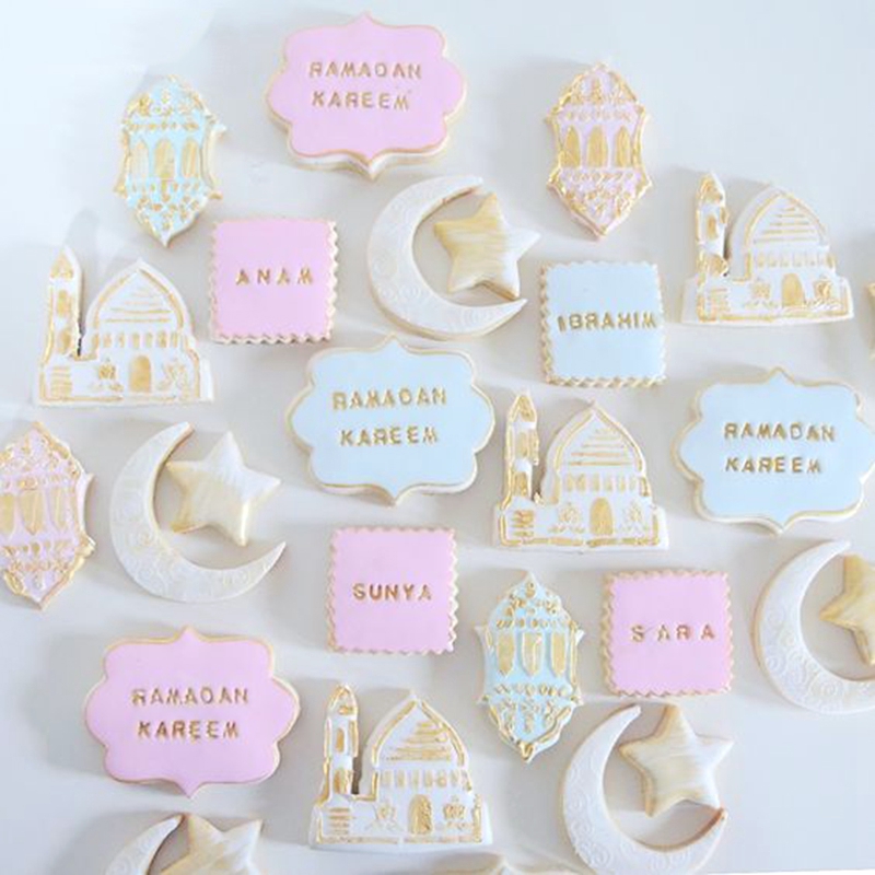 Ramadan Decoration Lantern Cookie Cutter EID MUBARAK Star Moon Lantern Camel Church Biscuit Mold Kareem Islamic Baking Supplies