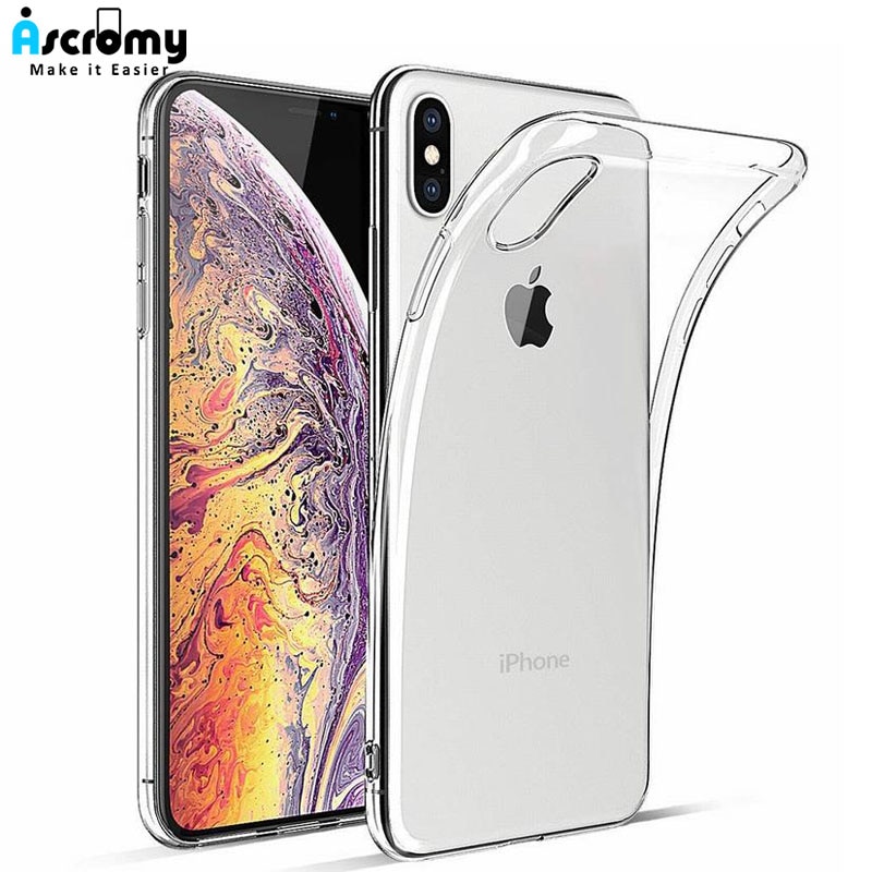 Ascromy Per il iphone 11 Pro Max Premium Custodia Trasparente Molle del Gel di TPU Trasparente Della Copertura di Protezione Per il iphone XS Max XR X 8 7 6s 6 più