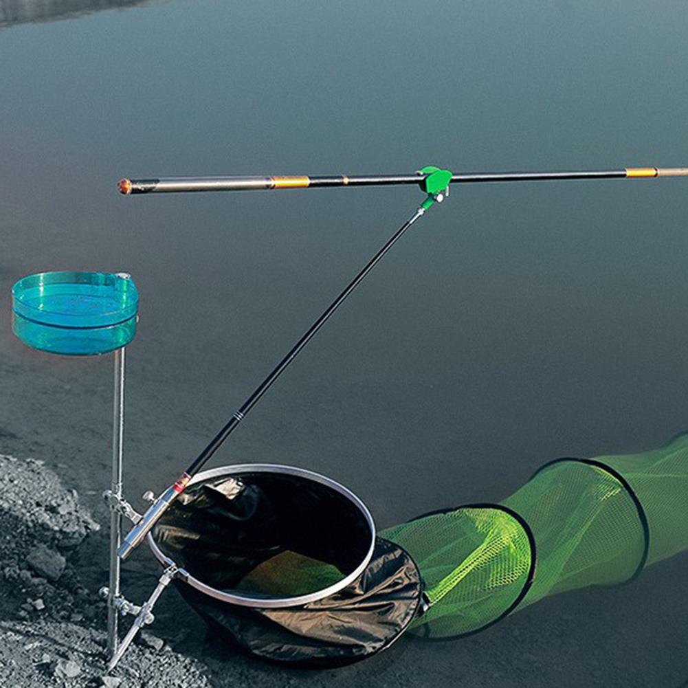 3in1 Stainless Steel Wild Fishing Rod Bracket Multifunctional Ground Support Fishing Rod Stand Pole Folding Holder