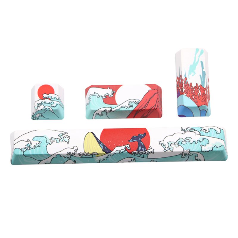 Koral morski wymień klawisz spacji PBT pięć stron barwnik-Subbed spacja 6.25U profil OEM przestrzeń bar Keycap dla klawiatury mechanicznej