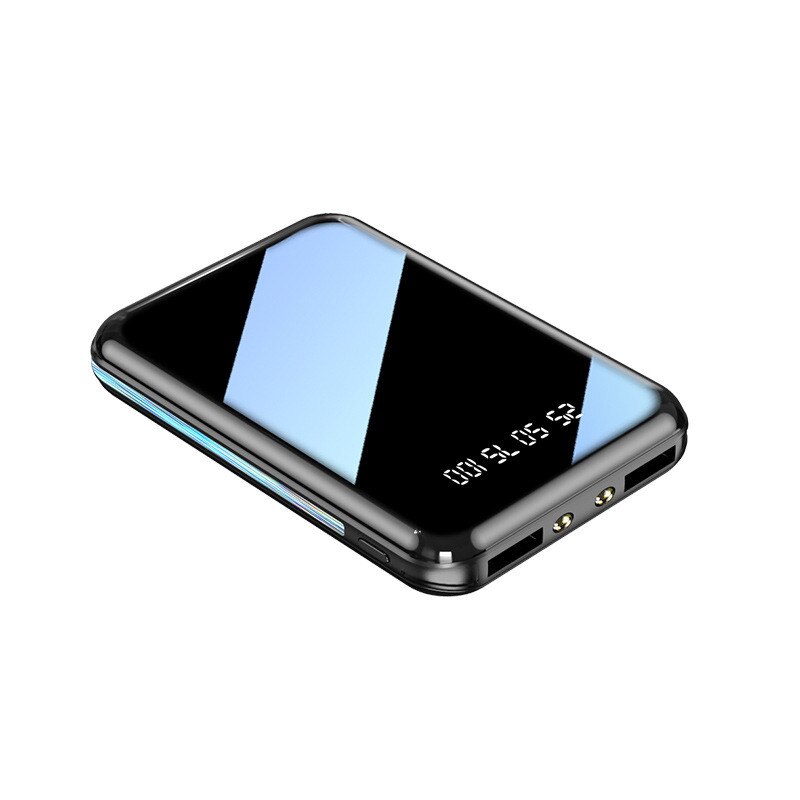 Mini 80000 mah powerbank bærbar opladning  pd 20w ekstern batterioplader til iphone xiaomi: Sort