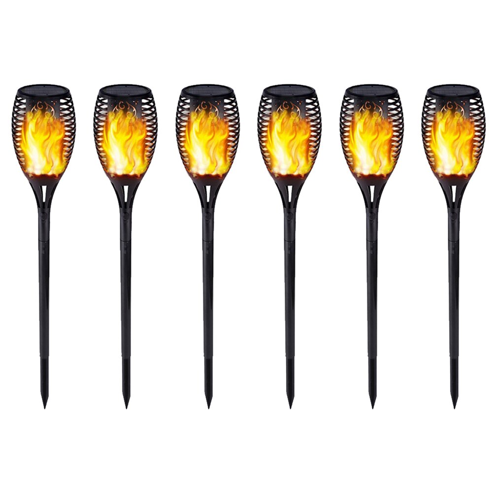 1.2V 12portato controllo della luce solare fiamma solare fiamma danza fiamma lampada da esterno impermeabile torcia da giardino per balcone giardino cortile: 6pezzi