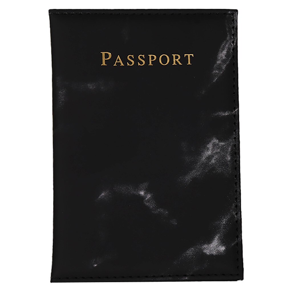 Waterproof passport cover Leather Wallet Zipper Coin Purse Passport Packet Card Holder Travel Cover Case чехол на паспорт#A20: Black