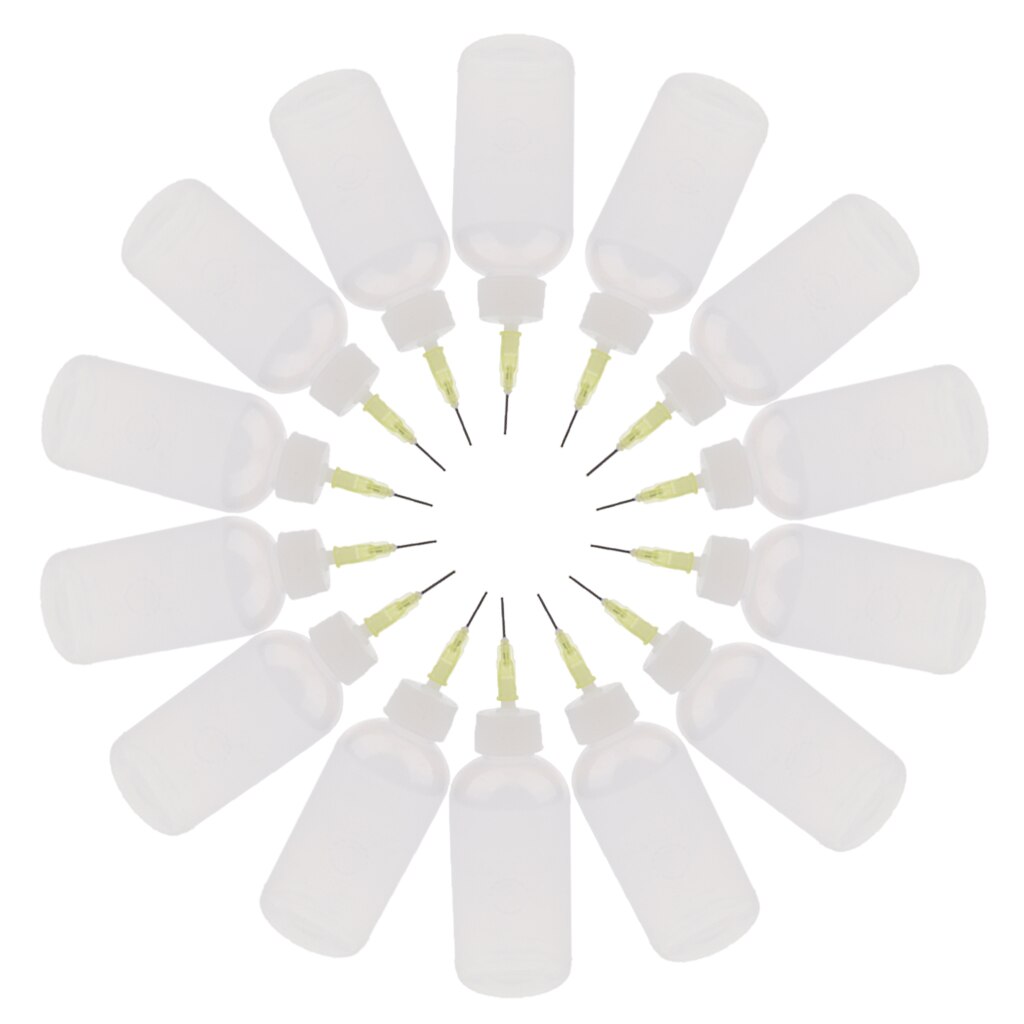 12 Stuks 50Ml Lijm Applicator Fles Precisie Naald Tip Liquid Dropper Flessen