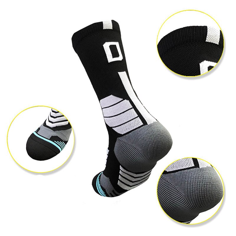 Elite Basketball Socken Männer Compression Radfahren Socken Mit Anzahl Männer Handtuch Bottom Außen Sport männer socken