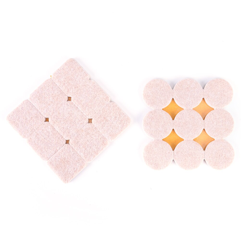 18Pieces DIY Round Self Adhesive Furniture Scratch Protector Rectangle Felt Pads Sets Hard Surfaces Reduces Noise
