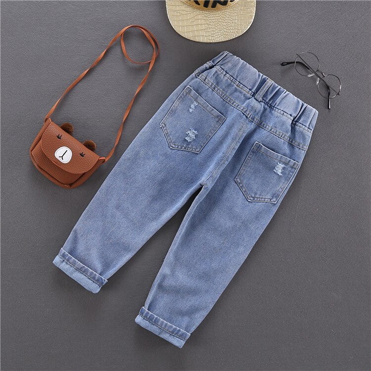 Pantalones vaqueros rotos para niños, jeans informales, holgados, rasgados, talla 90-130