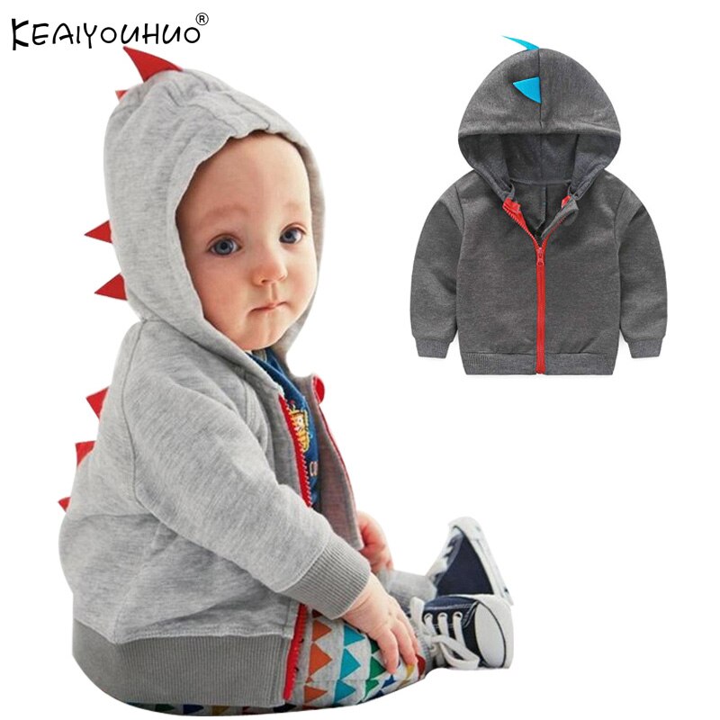 frühling Herbst Baby Jungen Kleidung Mäntel Kleinkind Jungen Langarm Dinosaurier Reißverschluss Kopf Kappe Jungen Jacken Mantel Baby Mädchen kleidung