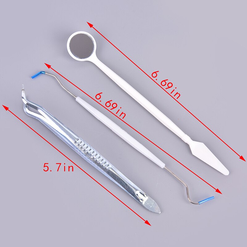 3Pcs Jogo De Ferramenta Dental Dentista Dente Higiene Limpo Inoxidável Picaretas Espelho Kit de Saúde Oral Dente Limpeza Inspeção Tártaro Limpo