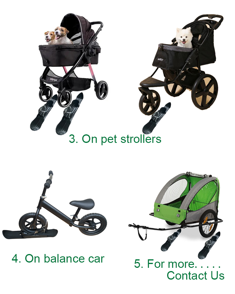 Skiplaat wielbladen slee skiplank strand skateboard fit kinderwagen loopfietsen gehandicapten rolstoel huisdierbuggy's