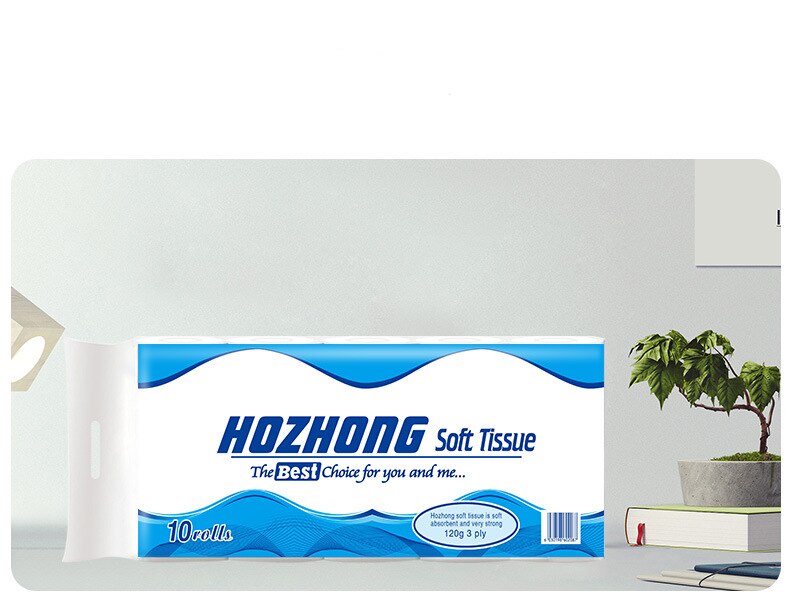 ZK50 10 Rollen Wc-papier Super Zachte Ssuper Sterke Schoon Touch Toiletpapier Familie Size Grote Roll 3-laag Standaard Rollen