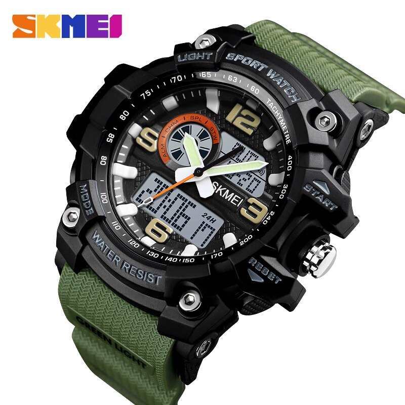 Skmei outdoor sporthorloge heren dames dual display digitaal polshorloge chrono 3 tijd dames waterdichte horloges reloj
