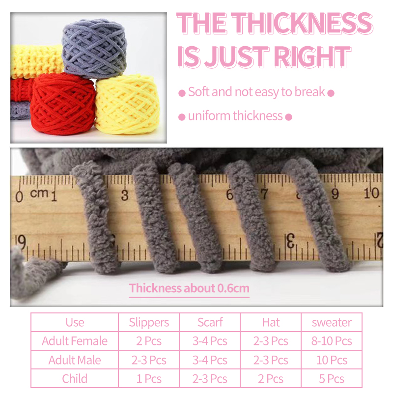 QJH Chunky Blanket Knitting Yarn, Luxury Thick Polyester Jumbo Weaving Crochet Craft Yarns for Throw Blanket Pillows 100g/1Ball