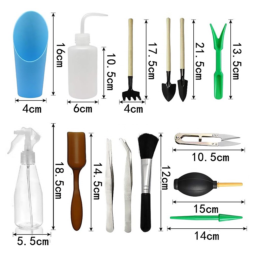14pcs Garden Planter Kit Succulent Planting Transplanting Tools Set Transplant Seedling Tool Potted Bonsai Fertilizer Drilling