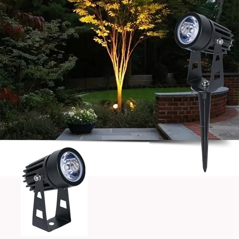 Set van 2 Spotlight LED-tuinverlichting COB 5W 220V IP65 Waterdichte Buitenverlichting met grondpin voor patio, tuin, pad