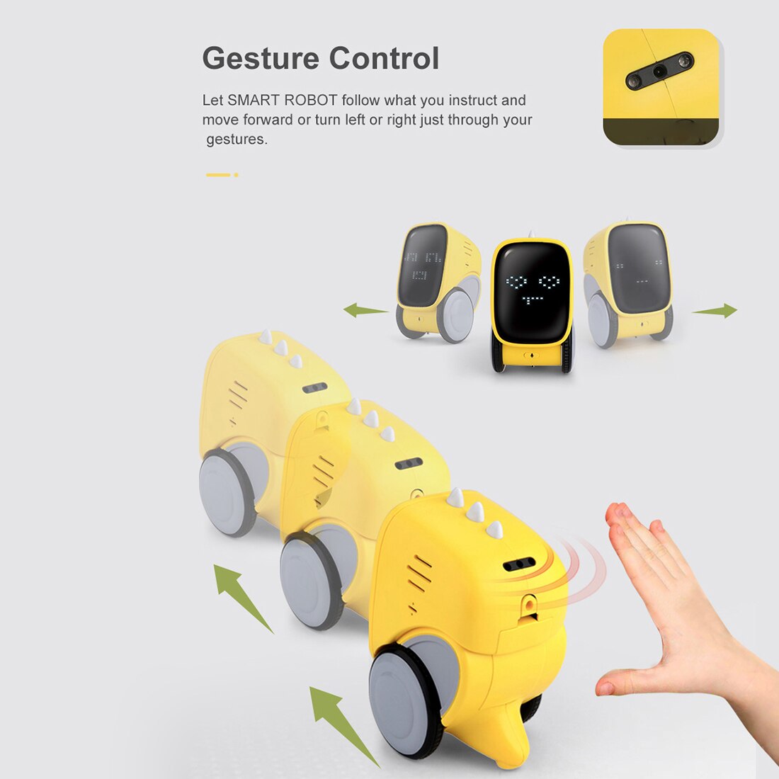 CHRISTMAST ! Follow us Smart Interactive Robot Gesture Voice Controlled Touch Sensor Voice Recording Robot Toy - Yellow