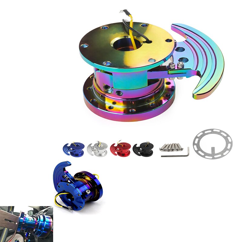 Universal Colorful Racing Steering Wheel Quick Release Hub Kit Adapter Body Removable Snap Off Boss Kit