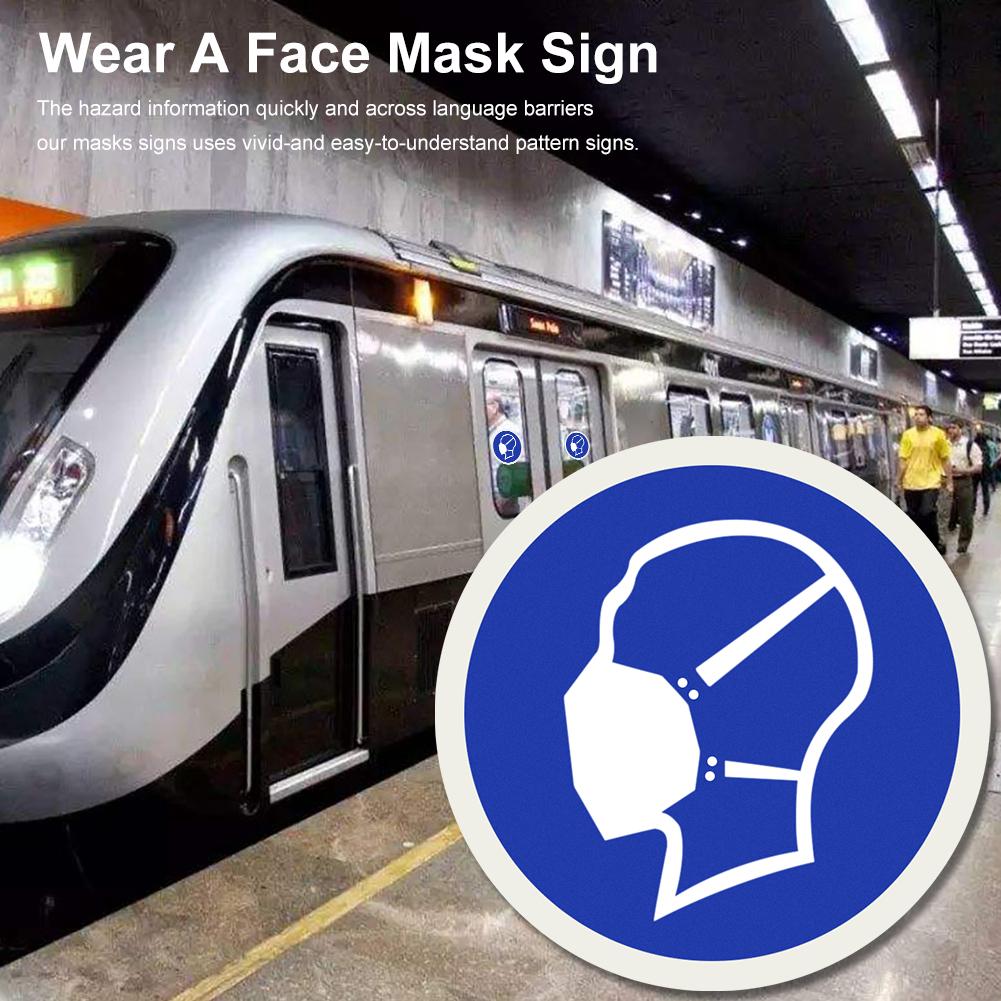 Wear A Face Mask Sign Sticker Mask Information Reminder Sign For Commercial Street Malls Stores Doors Windows Walls