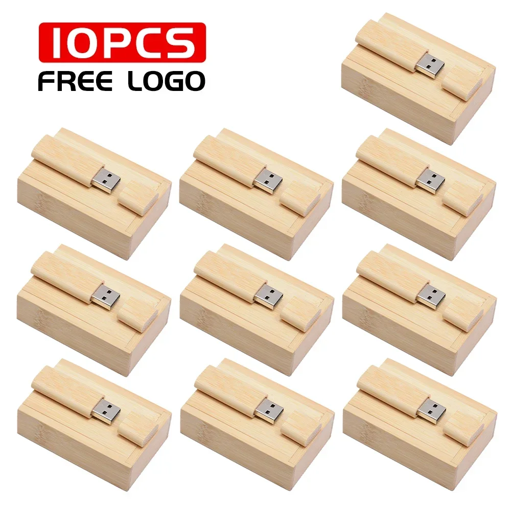 10 TEILE/LOS USB 2.0 Flash Laufwerke 128 GB Holz Pen stick 16 GB 32 GB mit Box Memory stick 16 GB Hochzeitsgeschenk U disk Kostenloses individuelles logo: YELLOW / 32GB