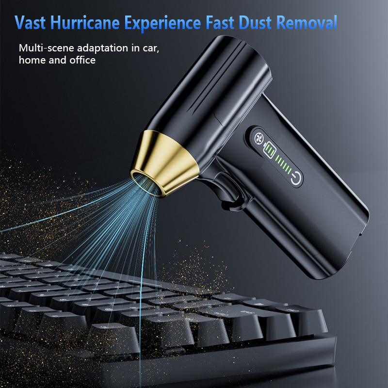 130000RPM hurricane handheld dust blower can be used for snow blowing, barbecue assistance, car cleaning, etc