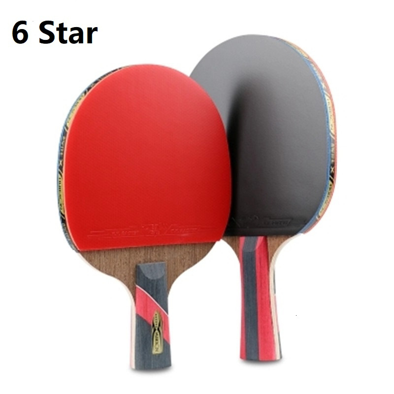 Huieson 4/5/6 Sterren Tafeltennis Rackets Dubbele Puistjes-In Rubber Beroep Training Krachtige Ping Pong Paddle Bat met Zak