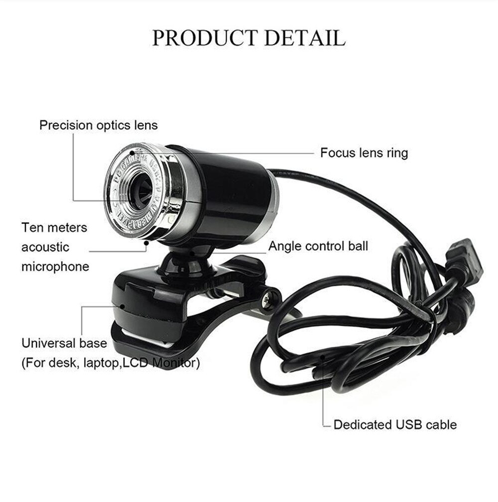 USB2.0 Hd Webcam Camera Webcam Met Microfoon Voor Computer Pc Laptop Digitale Hd Video Camera Praktische Camera