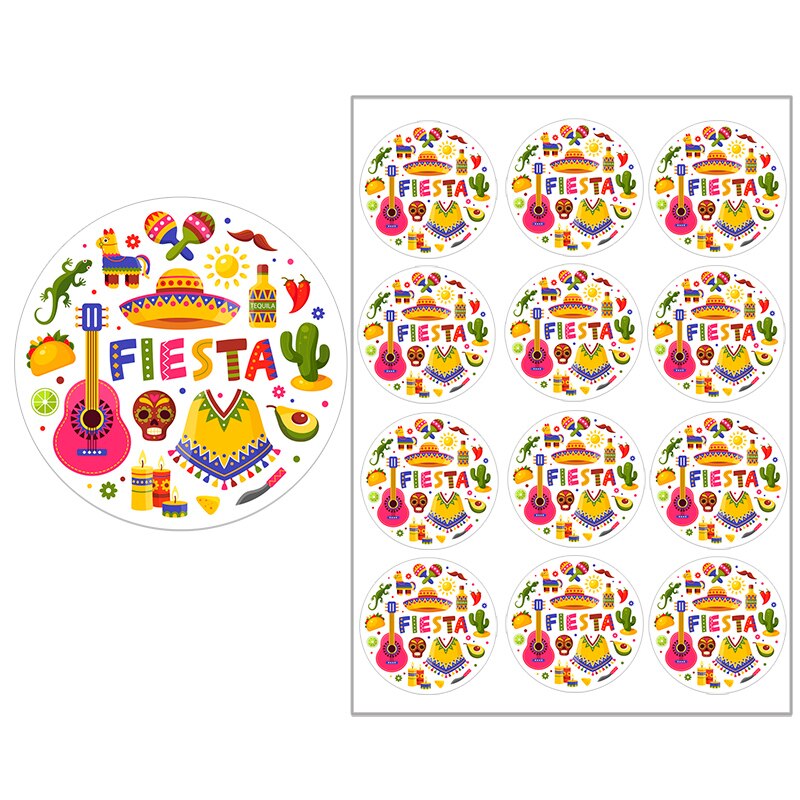 24/48pcs Mexican Party Stickers Final Fiesta Cactus Stickers Bachelorette Party Decor Summer Wedding Birthday Supplies
