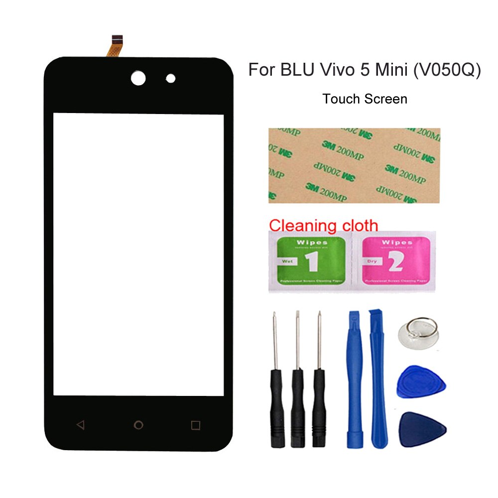 Front Glass Panel Sensor Screens For BLU vivo 5 mini V050Q Mobile Touch Screen Digitizer Phone Repair Parts Tools: black tools